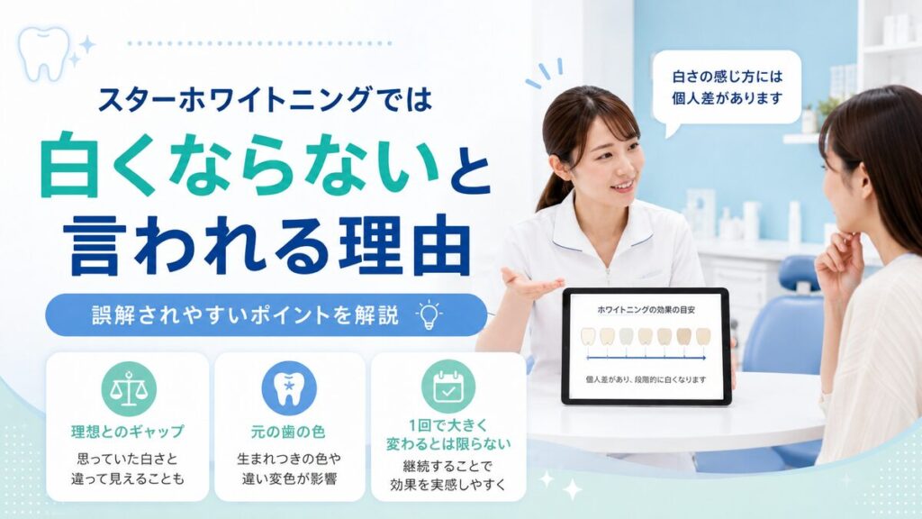 スターホワイトニングでは白くならないと言われてしまう本当の理由